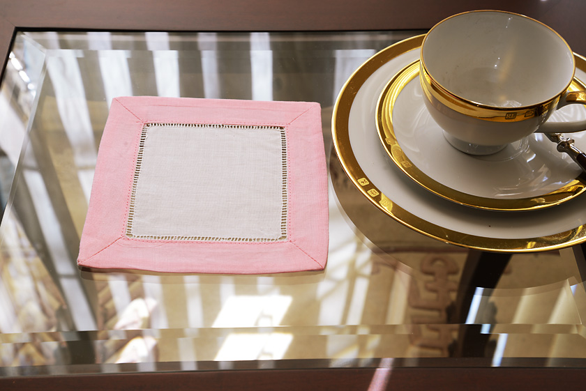 Candy Pink Colored Trimmed Cocktail Napkin