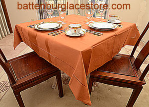 burnt orange color tablecloth