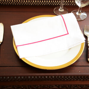 Napkin with Colored Piping. 20″. ( 1 napkin order)