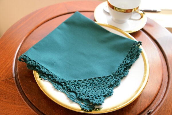 cotton napkin, cotton napkin crochet edges, every green color cotton napkin