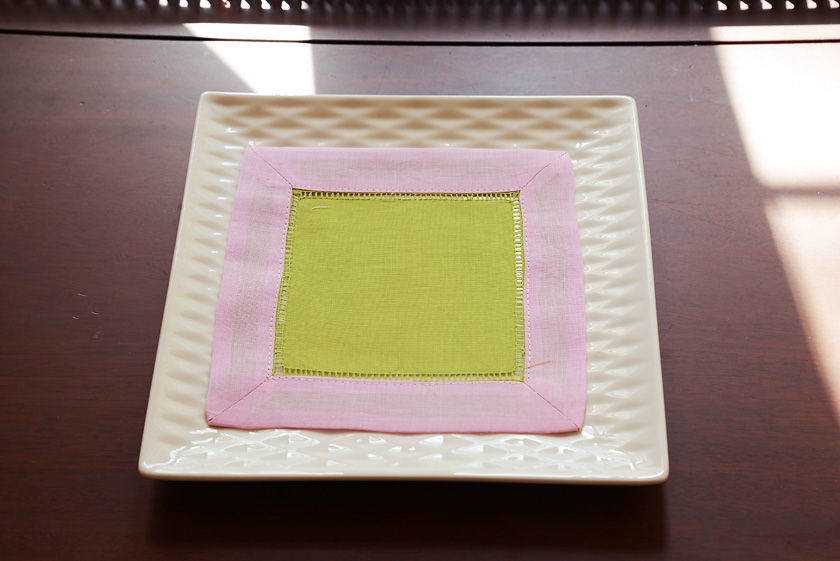 pink & green 6x6 napkin