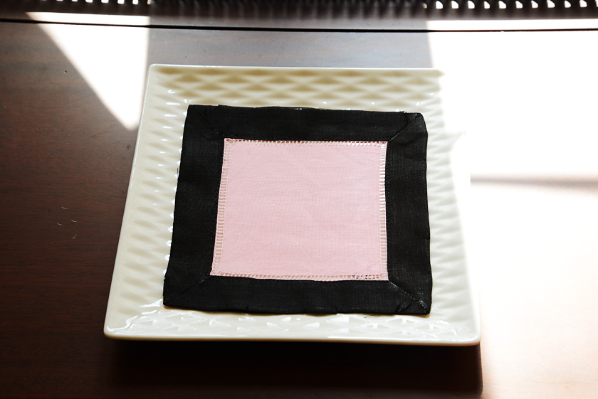 brown & pink 6x6 napkin