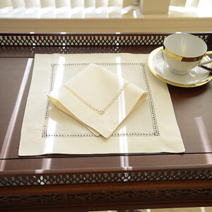 Hemstitch Luncheon Napkin. Pearled Ivory Color