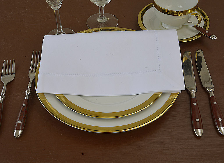 White Cotton Hemstitch 20 in.